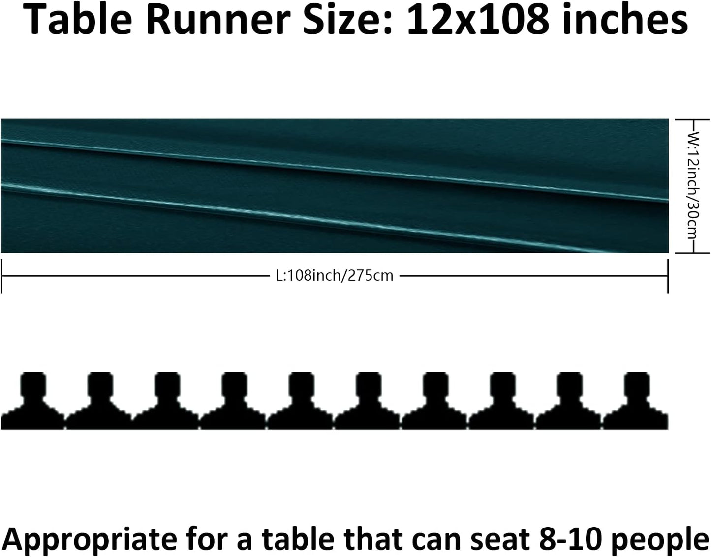 6Pack Table Runner 12 x 108 Inches Satin Silk Table Runner for Wedding, Birthday Party, Banquets, Graduations Decoration, fit Rectange and Round Table-Hunte