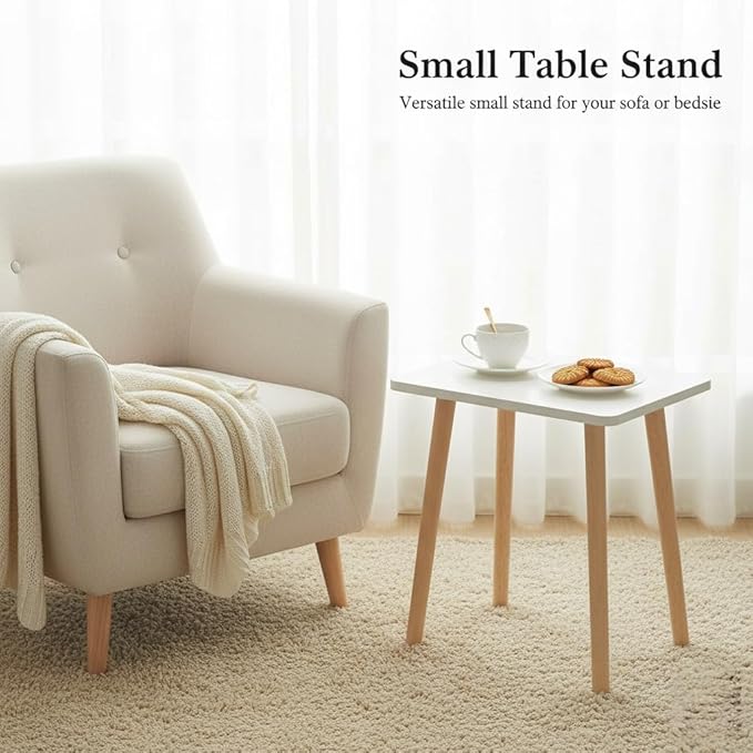 FORAOFUR White End Tables Set of 2, Small Side Tables Accent Tables Living Room - Image 5