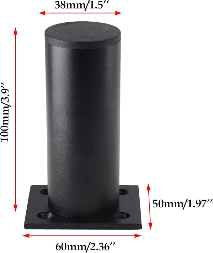 Set of 4 Furniture Legs 4 Inch, Adjustable Aluminum Alloy Cabinet Legs - Image 3