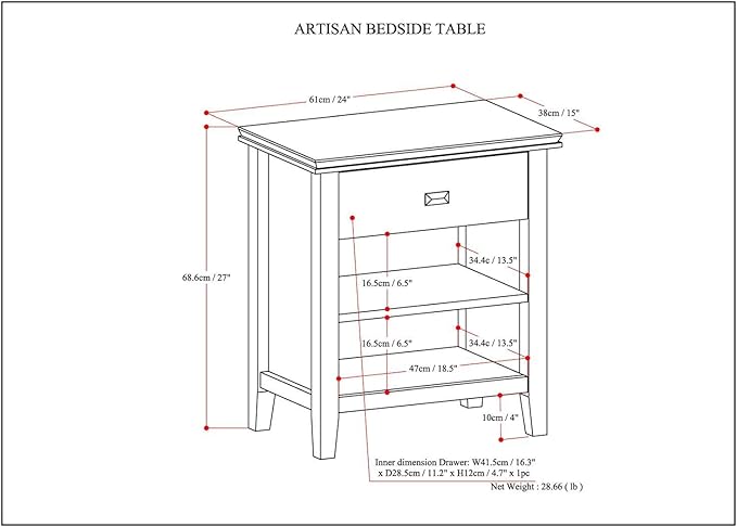 SIMPLIHOME Artisan Bedside Table - Image 3
