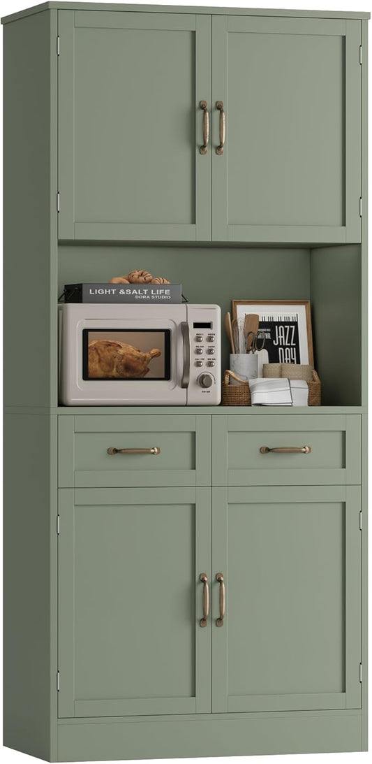 HOSTACK 71“ Tall Kitchen Pantry Storage Cabinet, Modern Kitchen Hutch Bar by HOSTACK