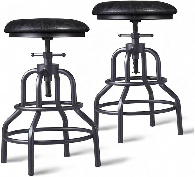 Industrial Vintage Counter Stool, Kitchen Counter Height Adjustable Swivel Chair by Diwhy