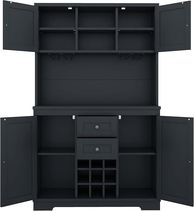 VilroCaz Farmhouse Freestanding Kitchen Pantry, Coffee Bar Cabinet Kitchen - Image 4