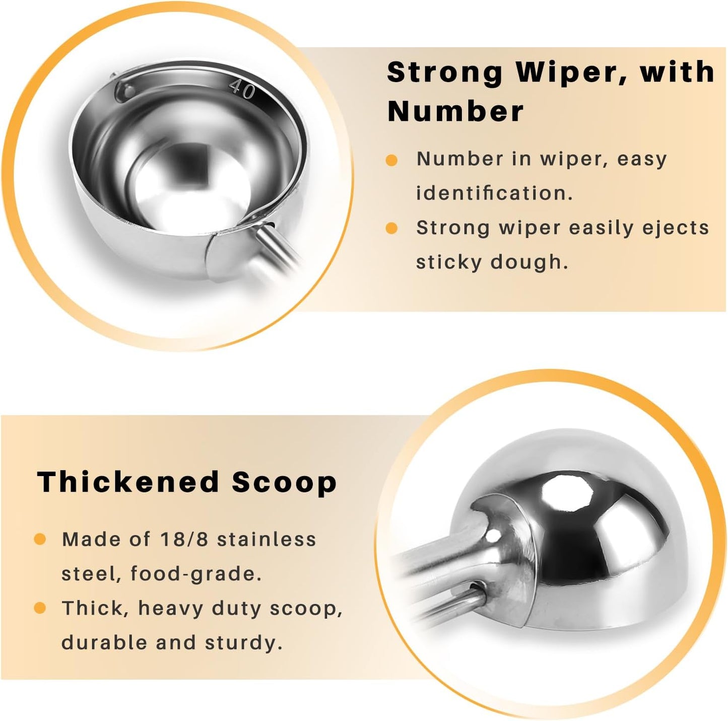 Mini Cookie Scoop, 1 Tsp Cookie Scoop, I Inch Cookie Dough Scoops, Melon Baller Scoops, Selected 18/8 Stainless Steel, for Making Cookies, Melon Ball, Ice Cream