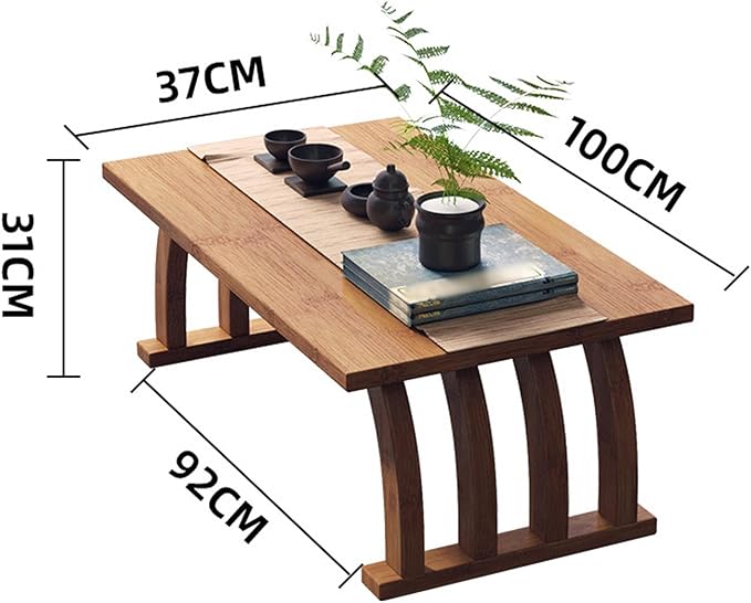 Portable Japanese Wooden Coffee Table - Image 2