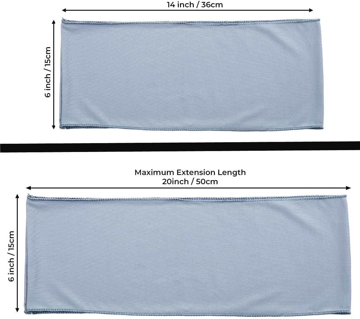 VDS Pack of 100 PCS | Dusty Blue | Spandex Chair Sashes Bows Without Buckle | Stretch Elastic Banquet Universal Folding Chair Band Tie with for Wedding Party Conference Celebration Event Decoration