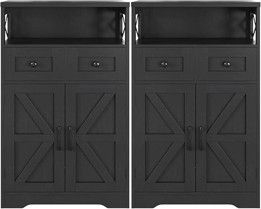 Befrases Set of 2 Black Storage Cabinet by Befrases