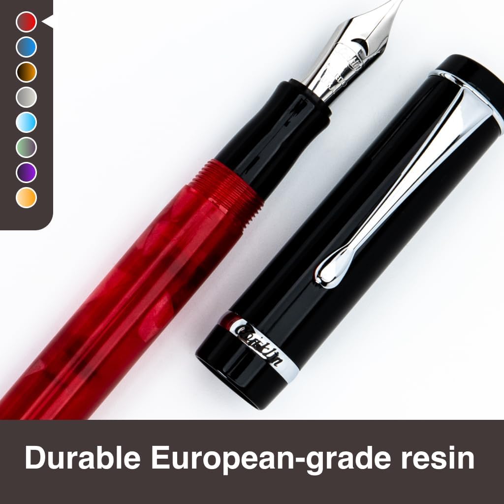 Conklin Duragraph Fountain Pen Red Nights - Flex Nib, Dynamic Writing Tool with Bold Red Finish