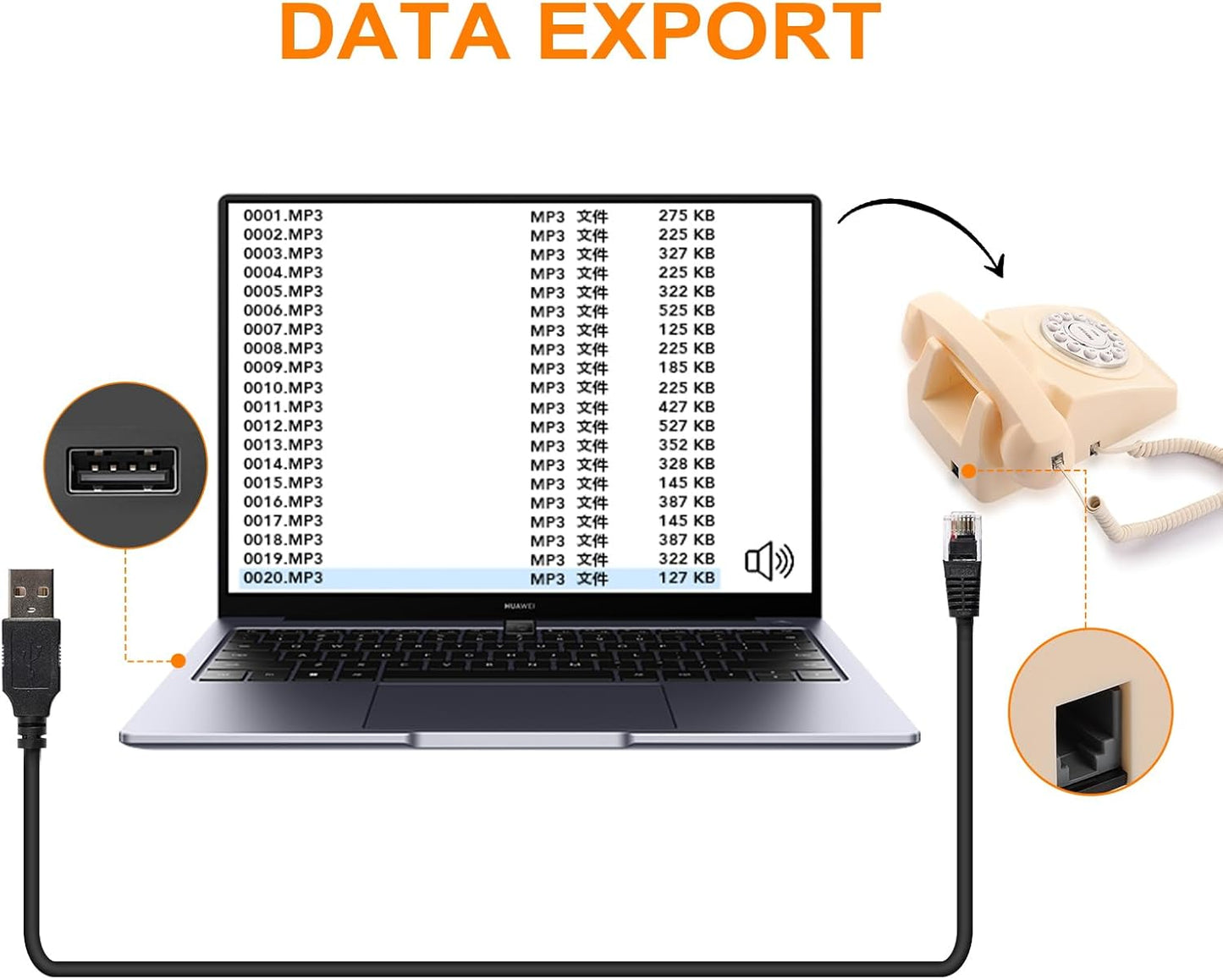 Guest Book Audio Wedding Phone,Record Voice Messages,Retro Guest Book for Wedding or Birthday Party Message Voicemail,Save The Blessings of Your Relatives and Friends（Beige）