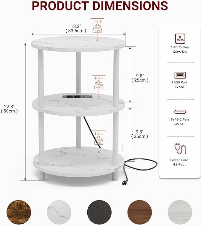 XBurmo Small Round End Table - Image 2