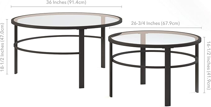 Henn&Hart Round Nested Coffee Table in Blackened Bronze, Coffee Table coffee - Image 17