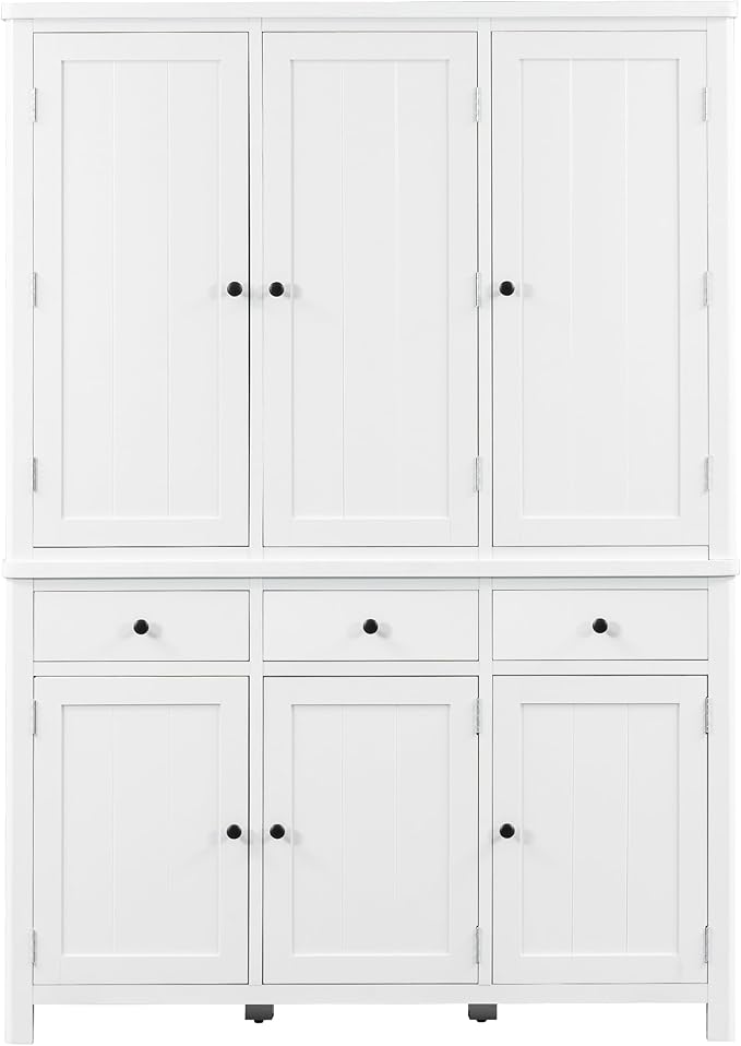 74.8''H High Freestanding Kitchen Pantry, Wooden Kitchen Organizers Cupboard - Image 9