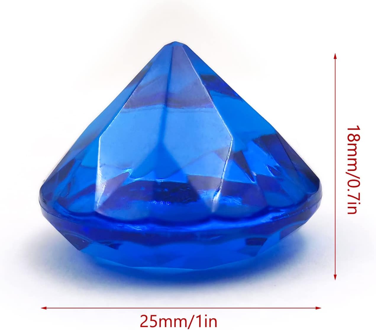 100 pcs Acrylic Diamond Gems, Blue Acrylic Diamonds 1 Inch Faux Diamonds Large Acrylic Diamond Vase Filler Fake Diamonds Decor for Party, Event, Wedding, Arts & Crafts, Birthday Decorations