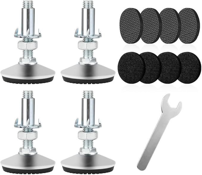 4 Set M10 Adjustable Leveling Feet, Heavy Duty Height Adjuster Furniture by Tahikem