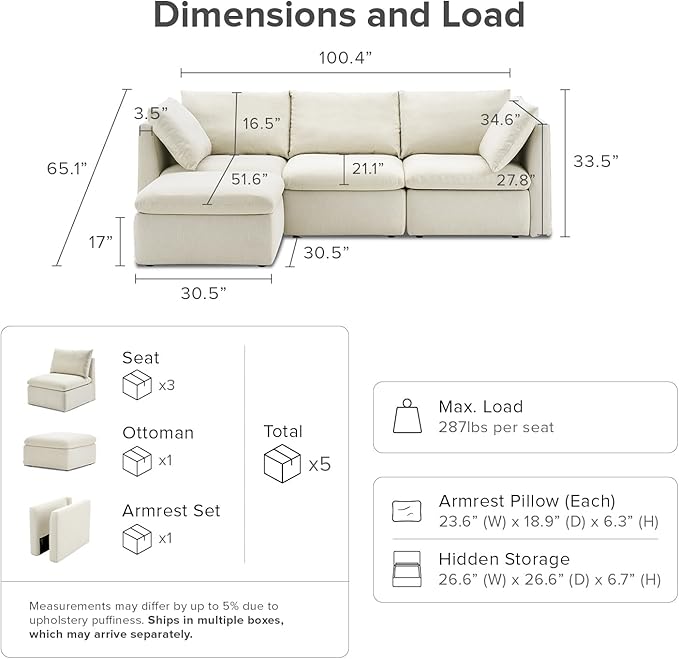 mopio Oversized Modular Sectional Sofa - Image 2