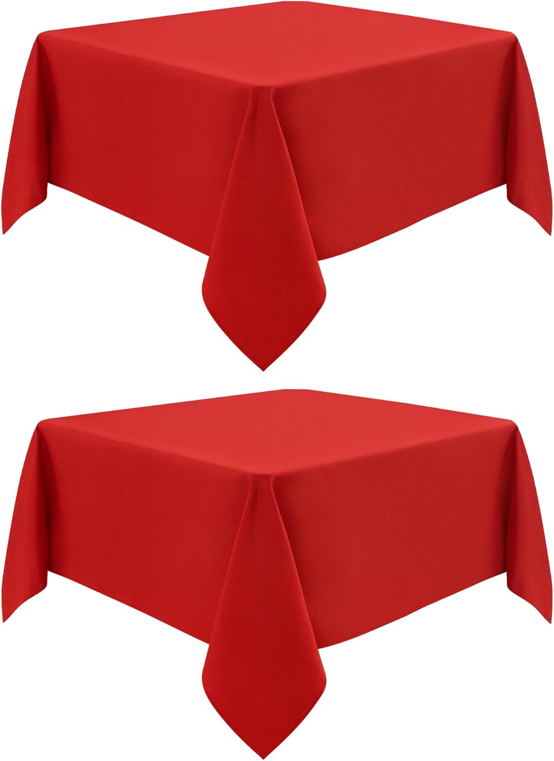 2 Pack Square Table Cloth 60X60 Inch Red Washable Fabric Tablecloth Polyester Solid Dining Table Cover for Birthday Party Dinner Holiday Outdoor Indoor
