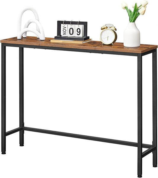 HOOBRO Narrow Console Table, 39.4" Small Entryway Table, Thin Sofa Table by HOOBRO