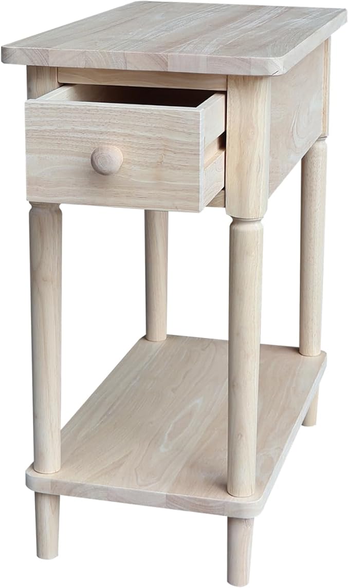 International Concepts Solid Wood Narrow Side Table Unfinished - Image 6