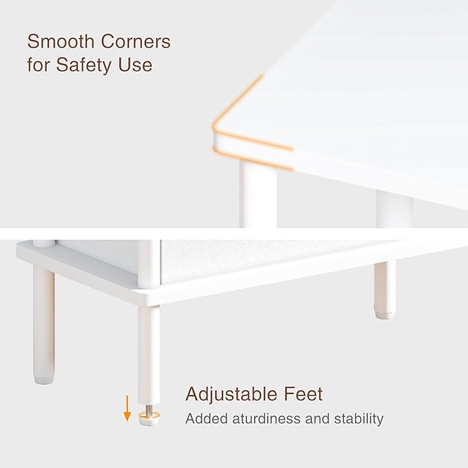 Narrow Side Table with Fabric Basket, End Table - Image 7