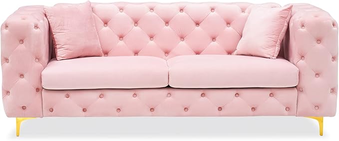 DAMAIFROM 75" Sofa Couch Mid Century Modern Velvet Couch Tufted Button Sofa - Image 8