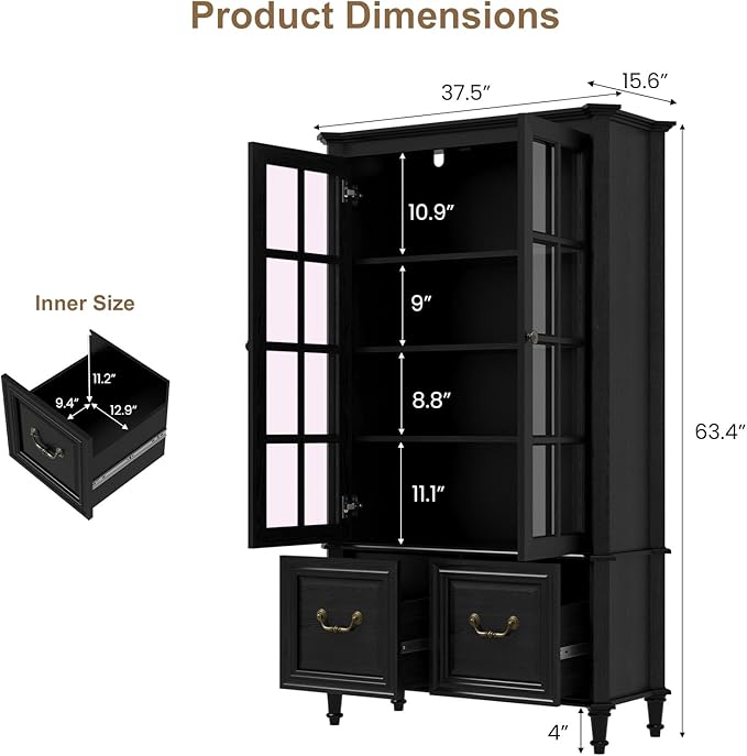 QUW 63" Tall Display Cabinet - Image 2