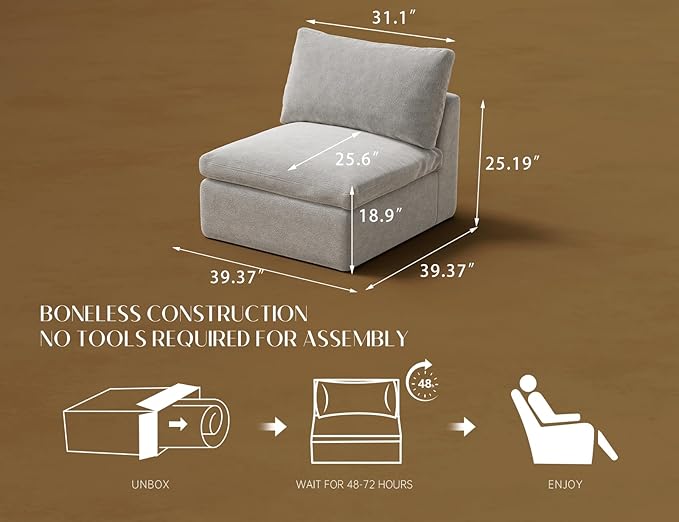 ohllob Middle Back for Cloud Sectional Couches Living Room - Image 2