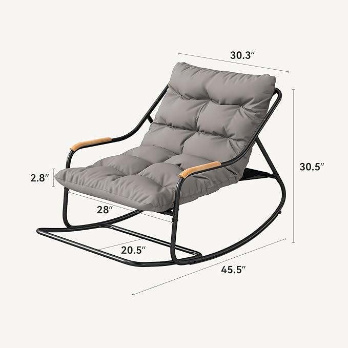 DWVO Outdoor Rocking Chair, Over-Sized Patio Rocking Chair - Image 2