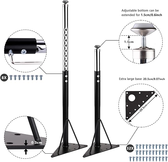 KAZAKA Adjustable Table Legs, 20-30 inch - Image 2