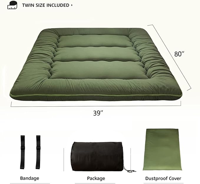 MAXYOYO Japanese Futon Mattress Twin Size Floor Mattress, Thicken Tatami Mat - Image 2