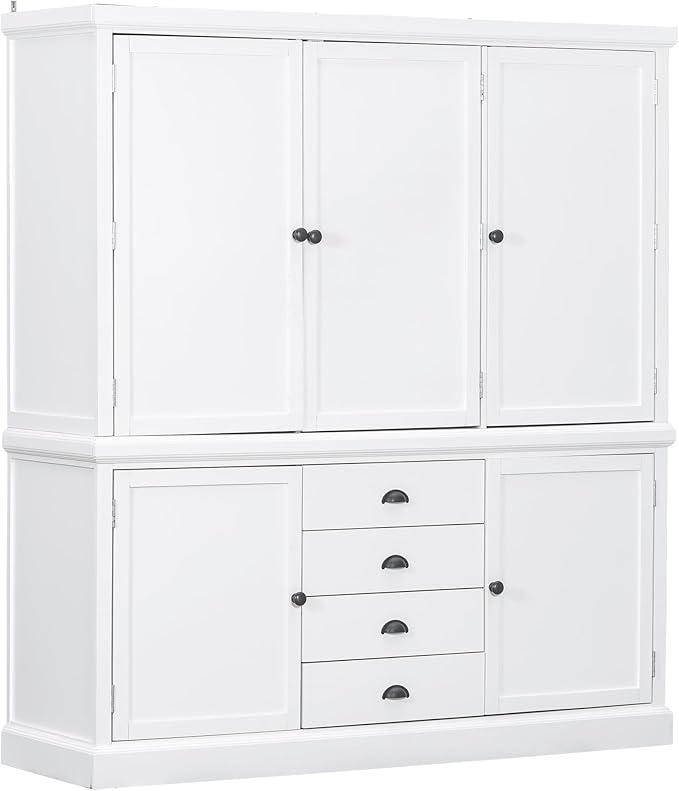 VilroCaz Freestanding Large Kitchen Pantry, Wooden Kitchen Organizers and - Image 5