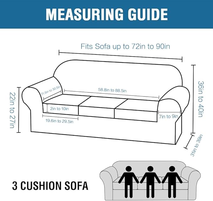 H.VERSAILTEX Modern Velvet Plush 4 Piece High Stretch Sofa Slipcover Sofa Cover - Image 2