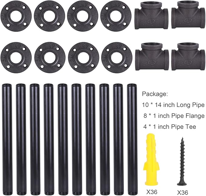 28'' x 14'' H-Shape Industrial Pipe Table Leg Set - Image 4