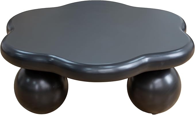 35" Cloud Coffee Table with 3 Ball Legs, Modern Minimalist Petal Center Table - Image 6