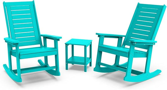 GREENVINES Outdoor Rocking Chair Set | 3-Piece | 2 Rocking Chairs by GreenVines