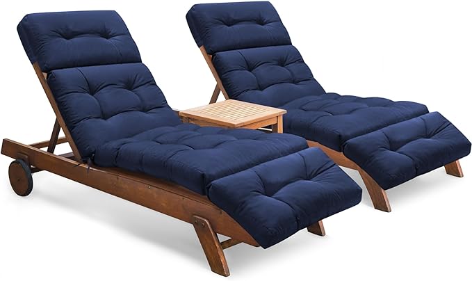 Chaise Lounge Cushions Outdoor Set of 2, 74.4 x 22 x 4.7 Inches Thickened by Tycdiose