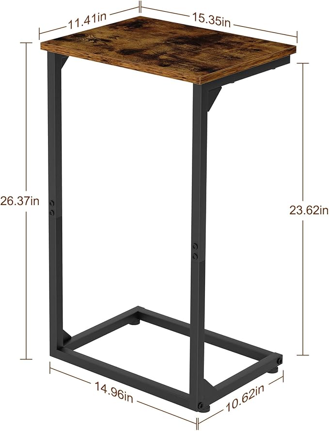 AMHANCIBLE C Shaped End Tables, Couch Side Tables that Slide Under, TV Trays - Image 4