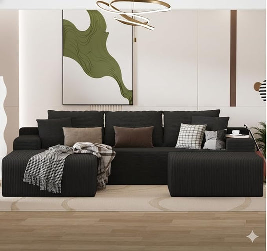 105" Convertible Sectional Couch by Unknown