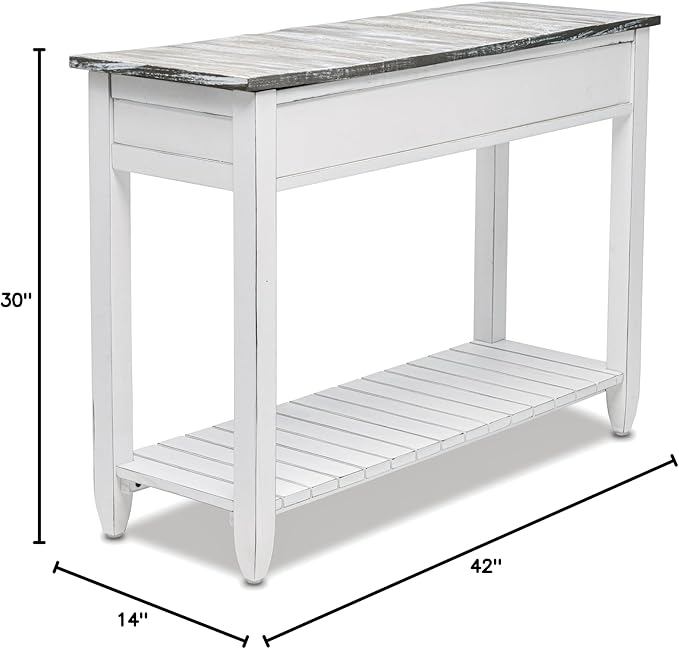 Sea Wind Florida Picket Fence Wood Console Table - Image 3