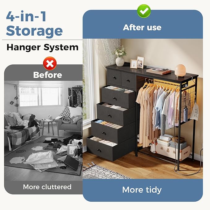 DUMOS Black Dresser for Bedroom - Image 4