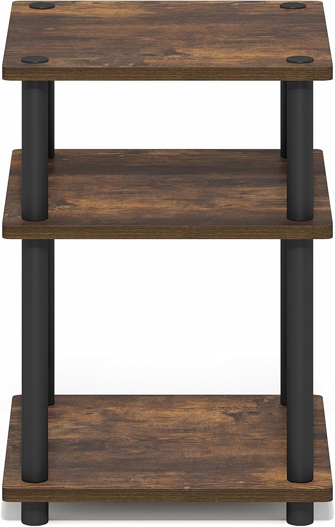 Furinno Turn-N-Tube Side Table, 3-Tier Square Modern End Table, Toolless Open - Image 7