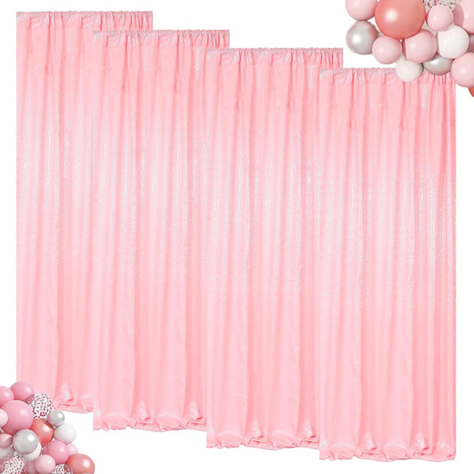 ShinyBeauty Sequin Curtains 4 Panels Baby Pink | 2Ft x 8Ft Sparkle Photo Backdrop | Shimmer Background for Parties & Events | Perfect for Baby Showers & Weddings | Durable & Elegant