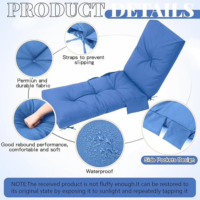 Kigley Outdoor Chaise Lounge Cushions - Image 4
