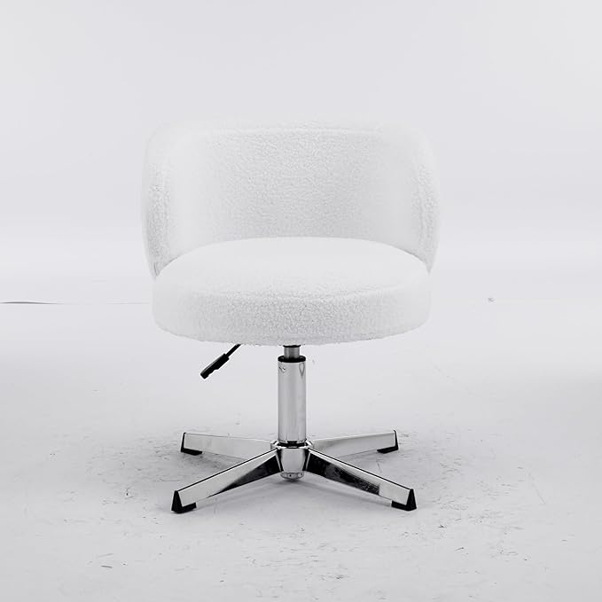 VINGLI Cute Small Swivel Desk Chair Comfy no Wheels, Ergonomic Low-Back Lumbar - Image 9