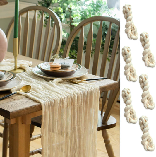 Ivory Cheesecloth Table Runner Set of 6 Runners 12 ft 142 in Long Each Cream Gauze Table for Wedding Table Baby Shower Decorations or Bridal Shower Decor Modern Table Runner Boho Table Décor