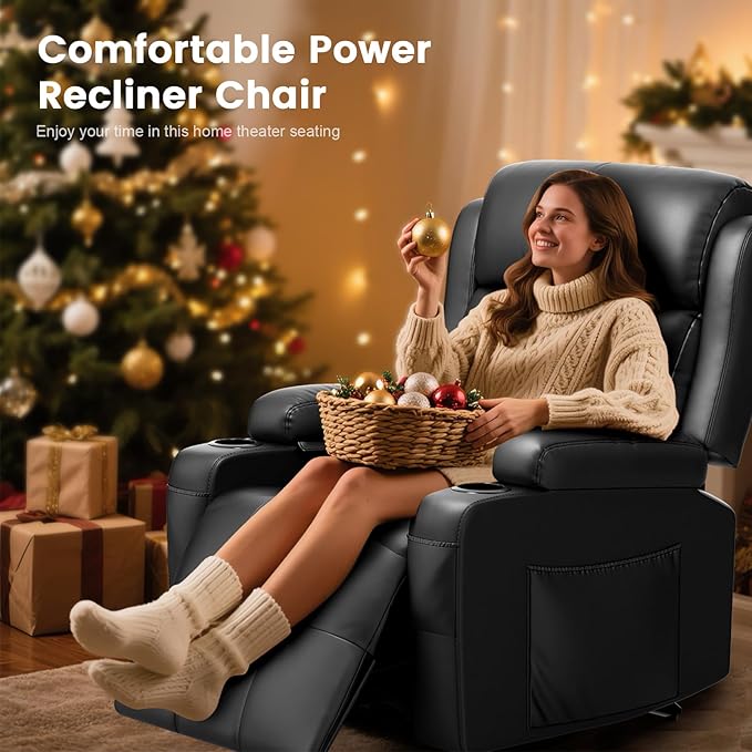 Home Theater Seating Power Recliner Chair, Massage Reclining Sofa - Image 5