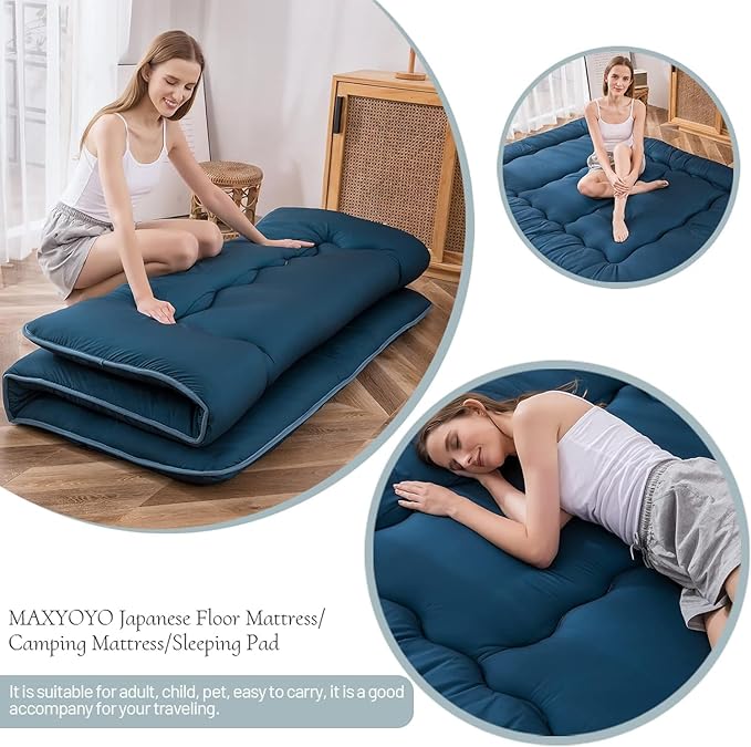MAXYOYO Japanese Floor Mattress Futon Mattress, Thicken Sleeping Pad Foldable - Image 8
