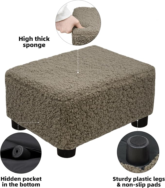 CAROLMADE Small Foot Stool Ottoman Footstool - Image 5