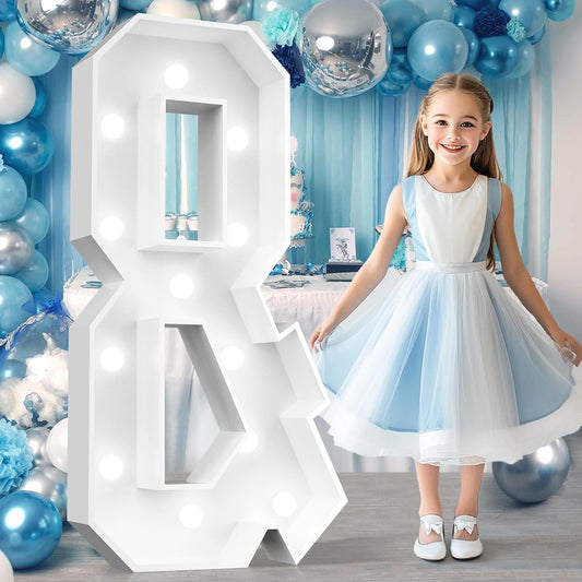 Ledido 4FT Marquee Light Up Letters, Cool White Light Up Letters Large Marquee Letter for Party Decorations, Mosaic Letter & for Balloons, Wedding Birthday Graduation Decor