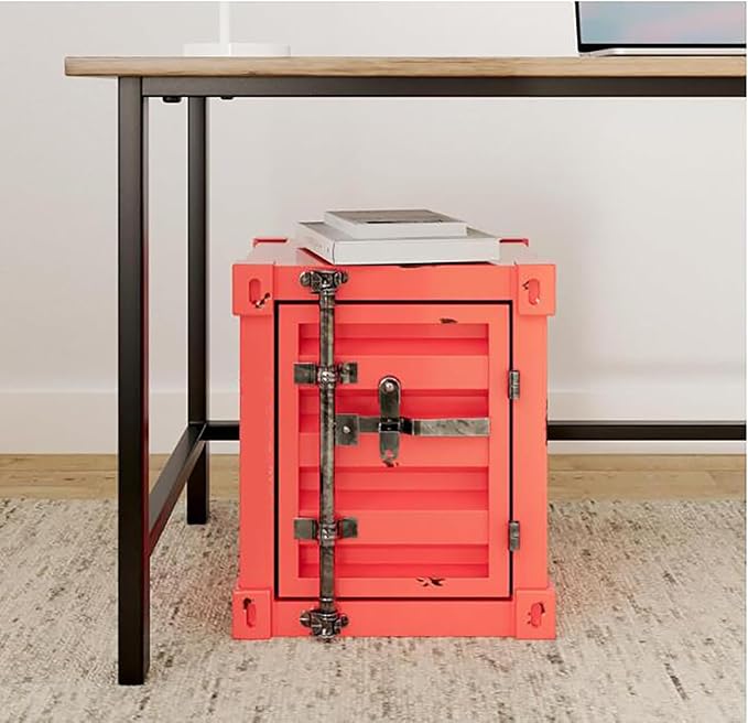 ZHAOYONGLI-End Tables Industrial Nightstand Table, Old - Image 7