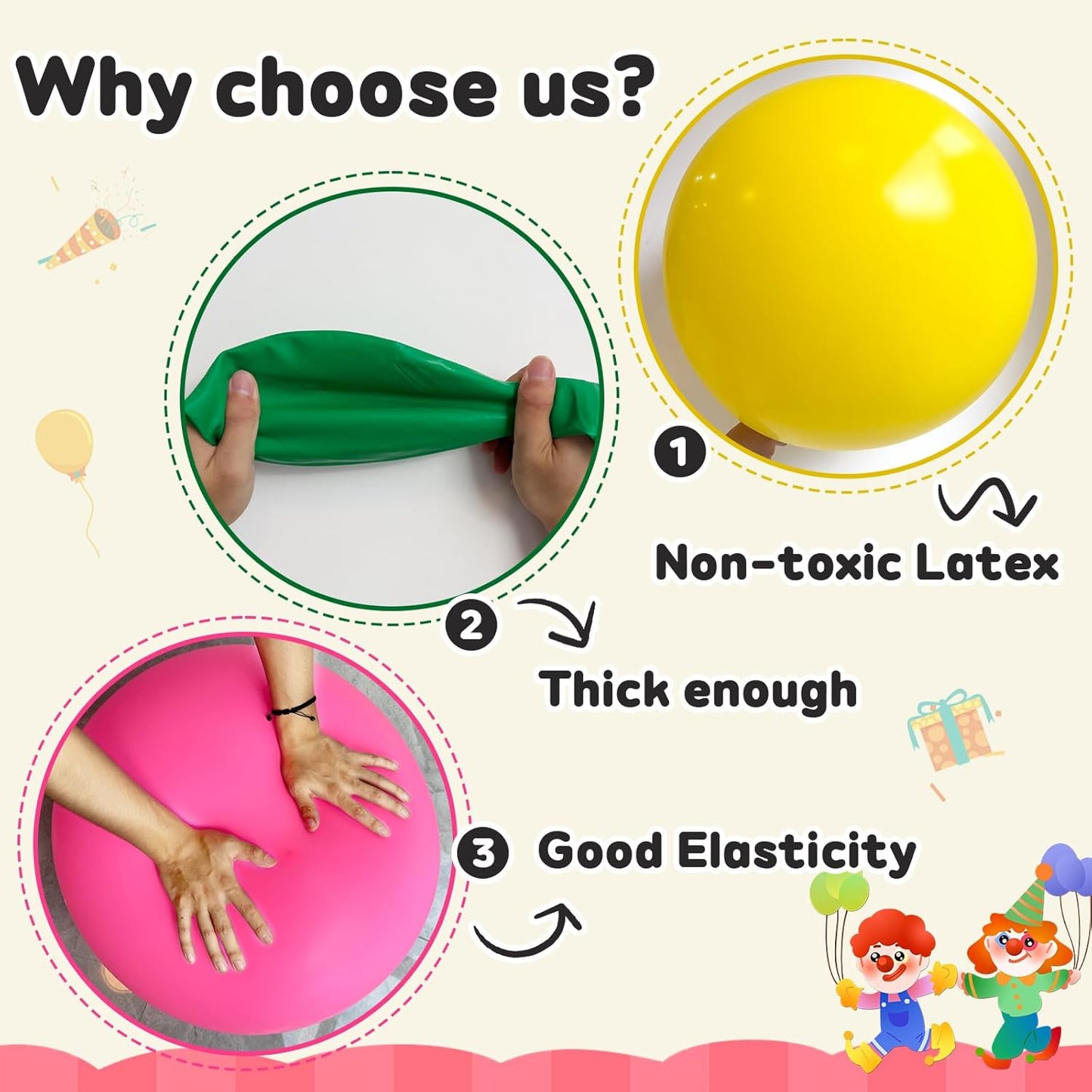 30 pcs Colorful Balloons 18 Inch - Large Thick Latex Balloon for Birthday Bridal Shower Wedding Party Decorations